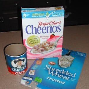 mini cereal boxes