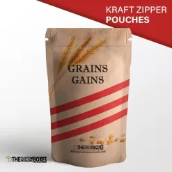 Custom Kraft Paper Zipper Pouch Packaging Bags
