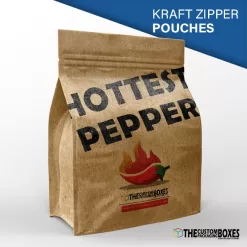 Custom Kraft Paper Zipper Pouch Packaging Bags