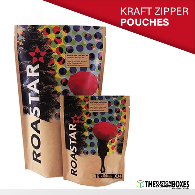 Custom Kraft Paper Zipper Pouch Packaging Bags