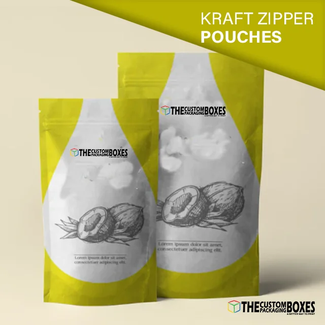 Custom Kraft Paper Zipper Pouch Packaging Bags